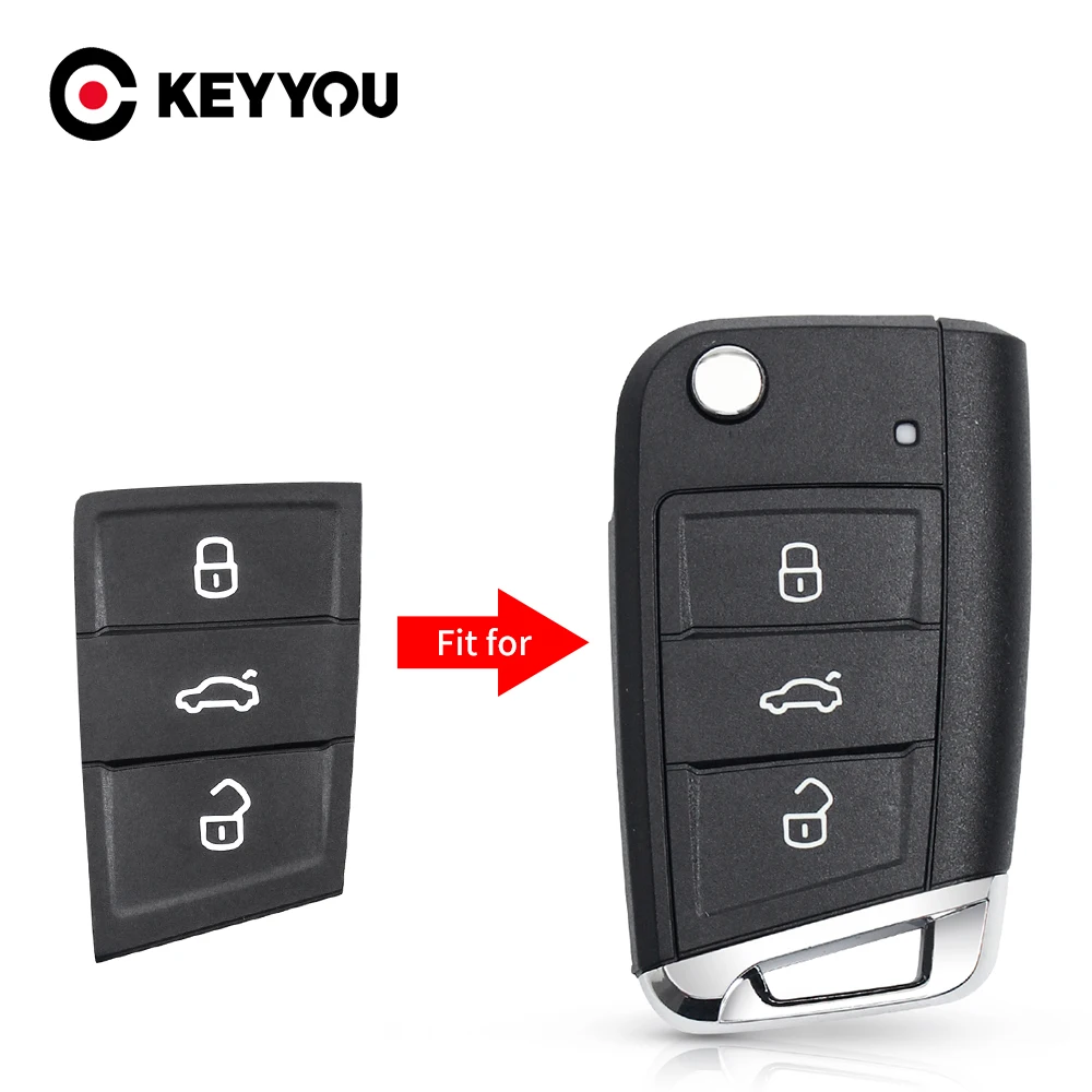 KEYYOU для Volkswagen VW Golf 7 4 5 Mk4 6 Skoda Octavia Seat Leon Ibiza Altea 3 резиновые кнопки дистанционного