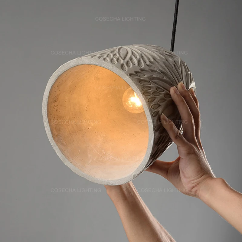 Бетонные подвесные лампы в стиле лофт ретро Кухонные светильники винтажные