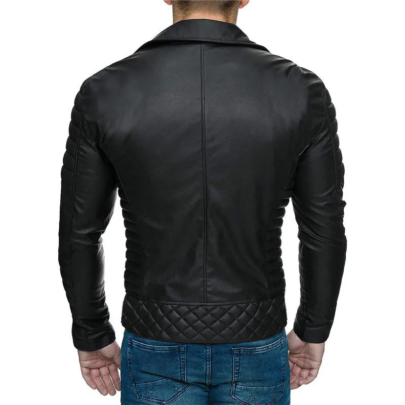 

Mountainskin Men's Leather Jacket Mens Motorcycle Slim Fit PU Leather Jacket Turn-Down Collar Zipper Leather Coat Male SA998