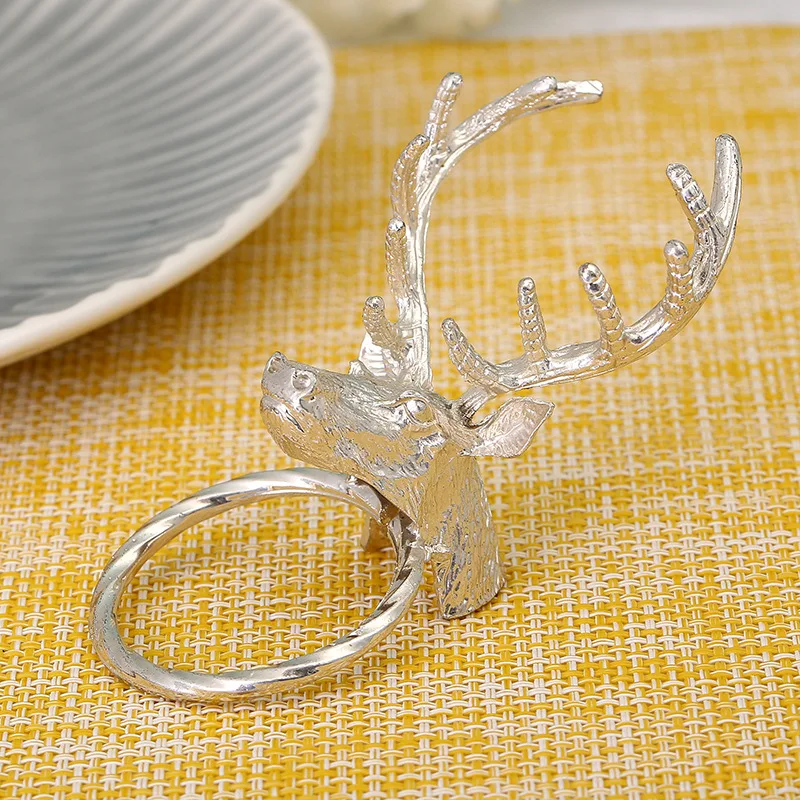 6pcs Metal napkin circle Christmas deer ring Hotel set head cloth buckle | Дом и сад