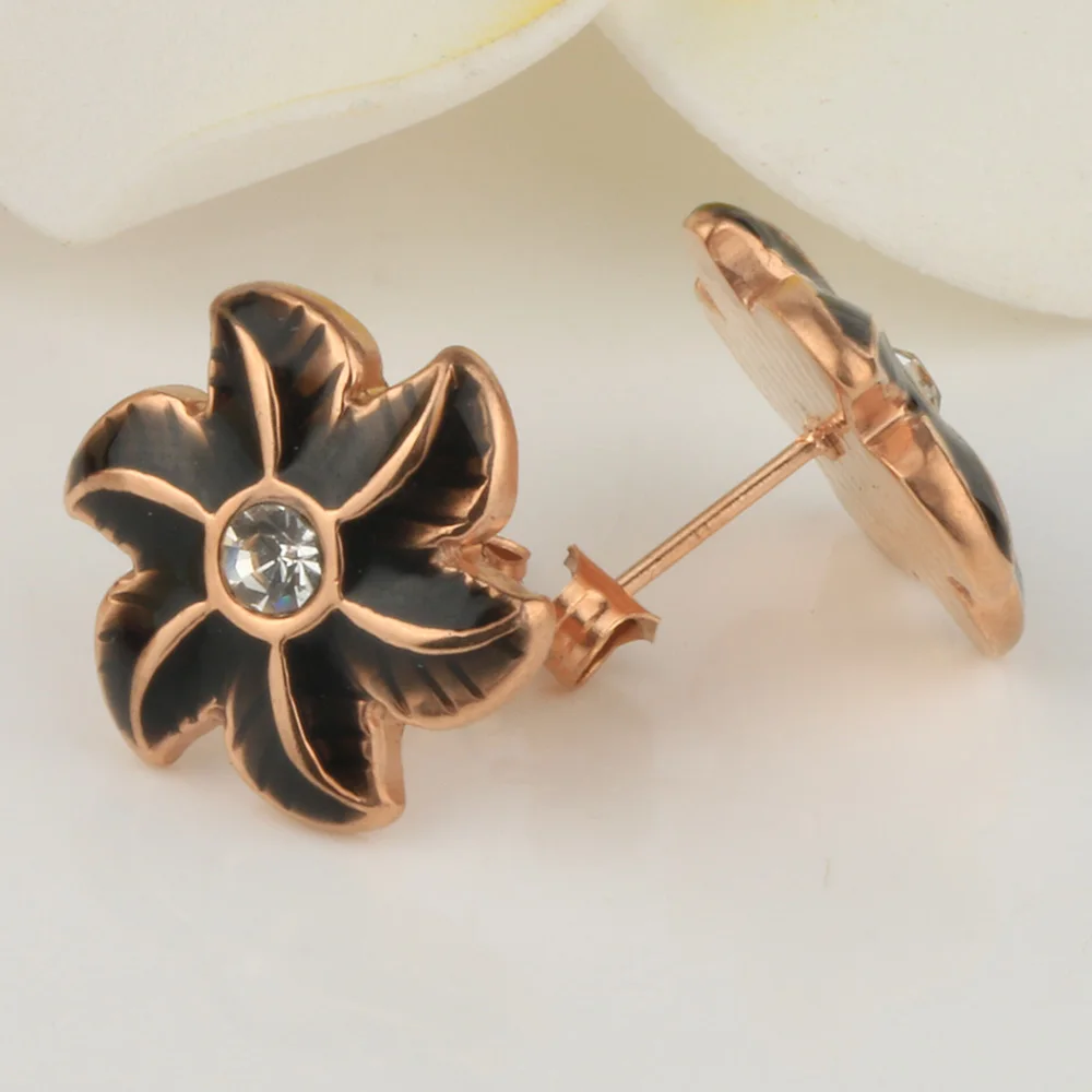 Stainless Steel earrings for women jewelry brincos earring rose gold Stud minimalist flower stud Bohemia | Украшения и аксессуары
