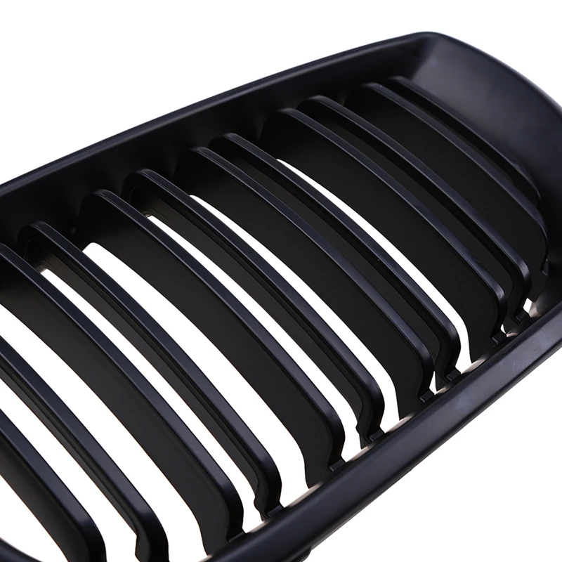 

POSSBAY Front Grille Grill Double Lines Matte Black Grilles for BMW 3 Series E46 320i/325i/330i/316i Touring 2001-2006 Facelift