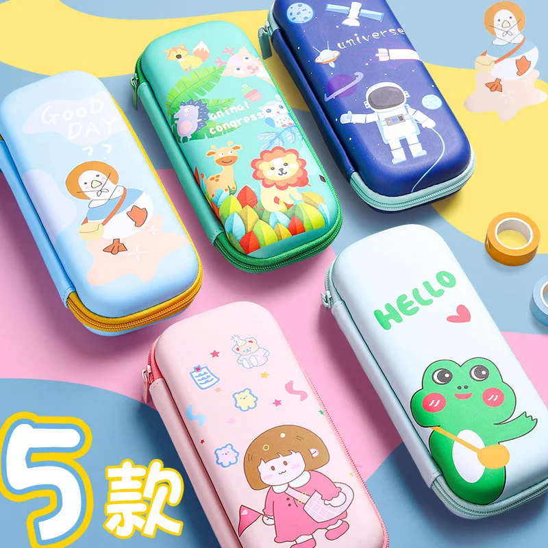 

Cartoon Girls Animals EVA Waterproof 3D Large Capacity 3 Layers Korean Pencil Case Cute Stationery Pen Holder School