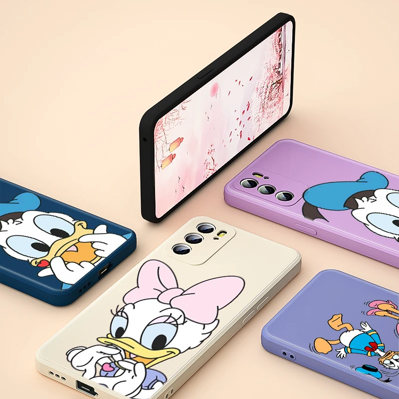 

LOVE Donald Duck For OPPO Reno 6 5 5K 5F 4F 4Z 4 3 2 2F 2Z Z Pro Plus Lite 5G Phone Case Liquid Silicone Soft Cover