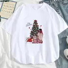 Женская эстетичная одежда с принтом рождественской елки, 2022 футболка с коротким рукавом, женская футболка, женский топ с надписью 