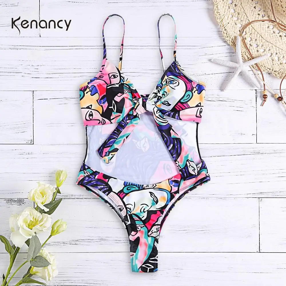 Kenancy женские комбинезоны с мягким вырезом и принтом для женщин без рукавов на