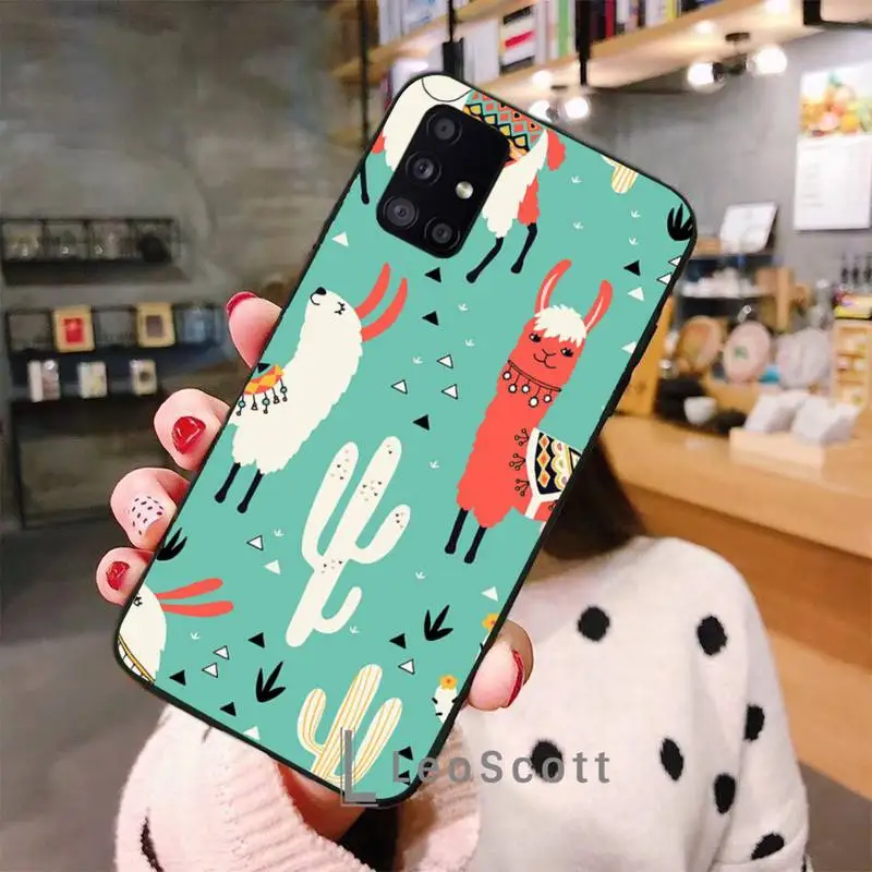 

Kawaii Cute Llama Alpaca Animals Cartoon Phone Case For Samsung Galaxy S8 S9 S10 Plus S10E Note 3 4 5 6 7 8 9 10 Pro Lite cover