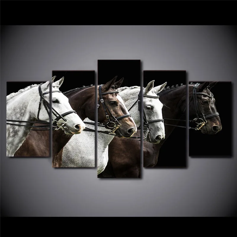 Алмазная Вышивка Черная и коричневая лошадь гонки ручной работы Мозаика 5D Diy