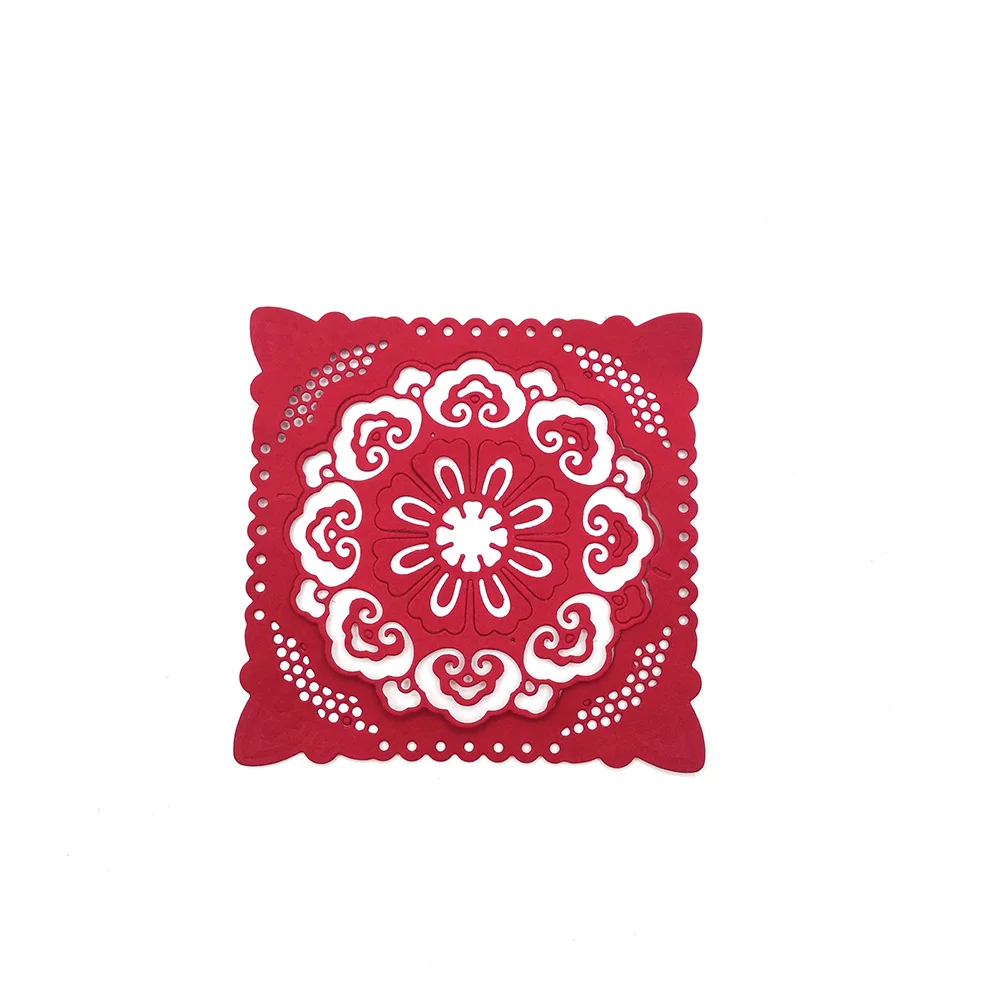 

Julyarts Flower Square Lace Frame Dies Metal Dies for Card Making New for 2021 For DIY Craft Making Lace Greeting Card Scrapbook