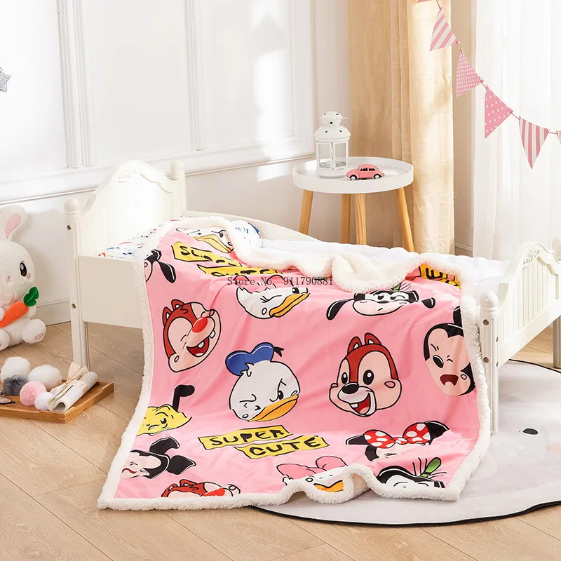 

Disney Cute Dumbo Mickey Minnie Donald Duck Cartoon Print Pink Comfy Soft Blanket Children Adult Sofa Bedding Home Fabric
