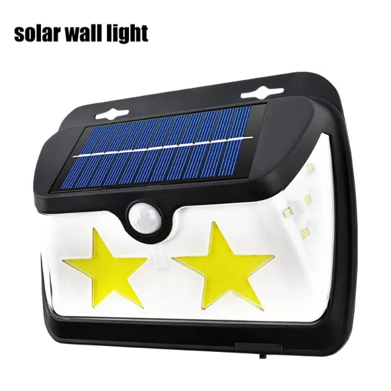 

Solar Led Human Sensor Wall Light COB Home Outdoor Waterproof Patio Three Side For Garden Decoration Street Light Road Lighting