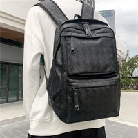 black waterproof mens backpack luxury designer weave backpacks casual school male backpack large computer laptop back bag men