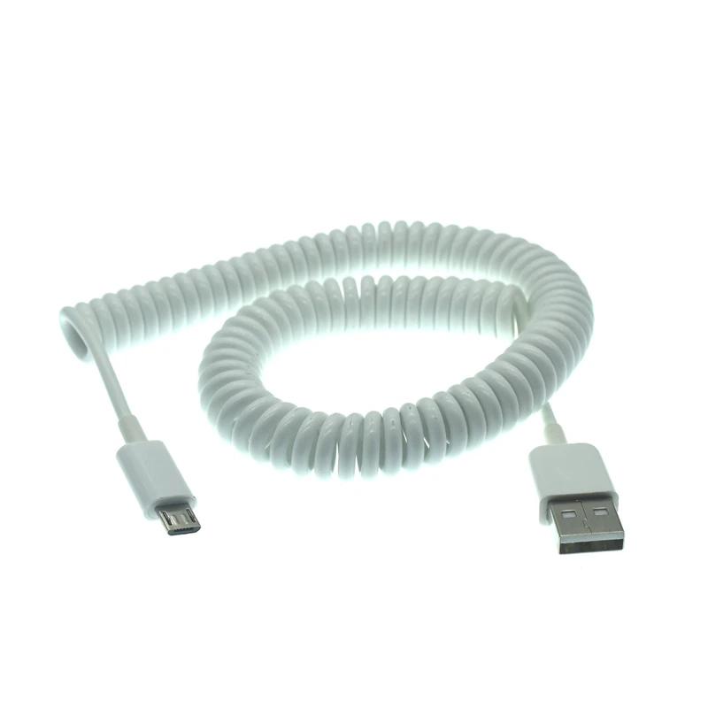 

USB 2.0 to Micro USB Spring Data Cable Spiral Coiled 5 Pin Adaptor Digital USB Data Charging Cables Connector USB Charger Cable