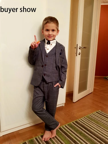 С цветочным рисунком официальные костюмы для мальчиков и девочек Костюм Детское