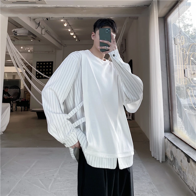 Толстовка мужская в полоску с длинным рукавом стиле хип-хоп | Мужская одежда