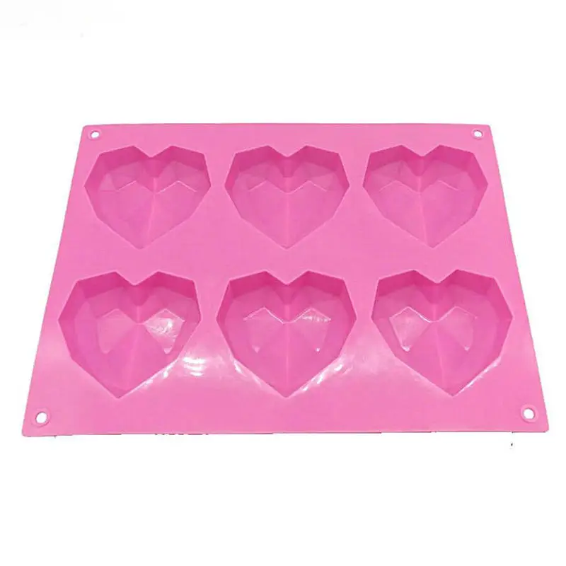 

6 Hole Diamond Heart Cabochons Silicone Molds Pendant Accessory DIY Jewelry Fillings Handmade Epoxy Resin Crystal Geometric Tool