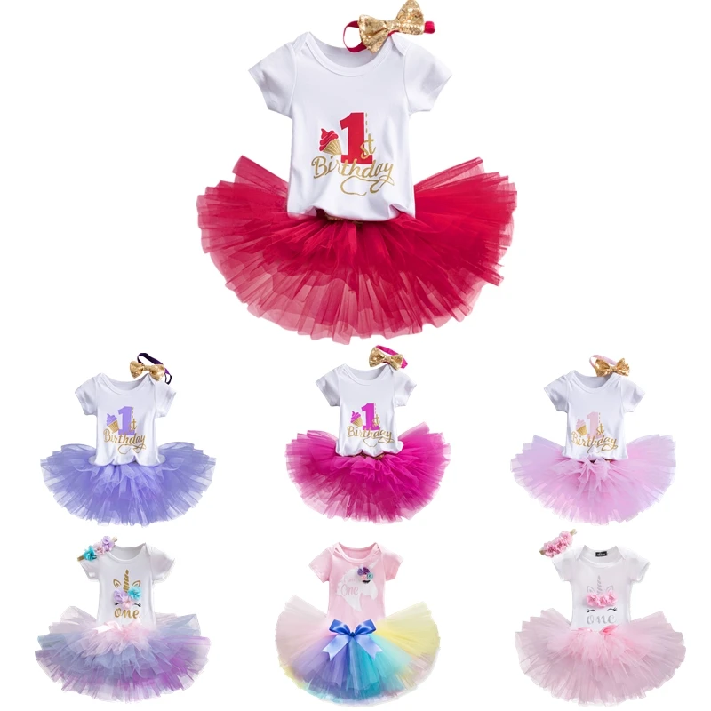 

Платье для новорожденных девочек, праздничное платье на 1 год, день рождения для маленьких девочек, платье для крещения, с бантом на голову и ...