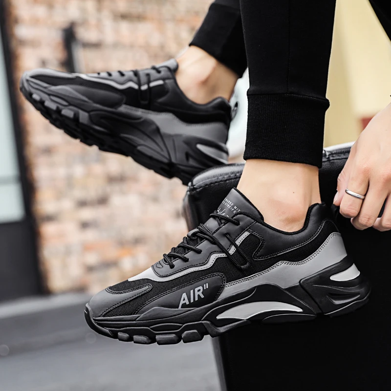 

2020 New Casual Men Clunky Sneakers Mesh Breathable Comfortable Sport Shoes Man Leisure Lace-up Running Shoes Zapatillas Hombre