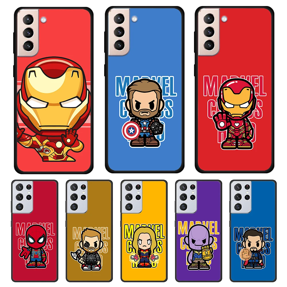 

Avengers marvel hero cartoon for Samsung Galaxy S21 S20 FE Ultra Lite S10 S9 S8 S7 S6 Edge Plus Soft Black Phone Case