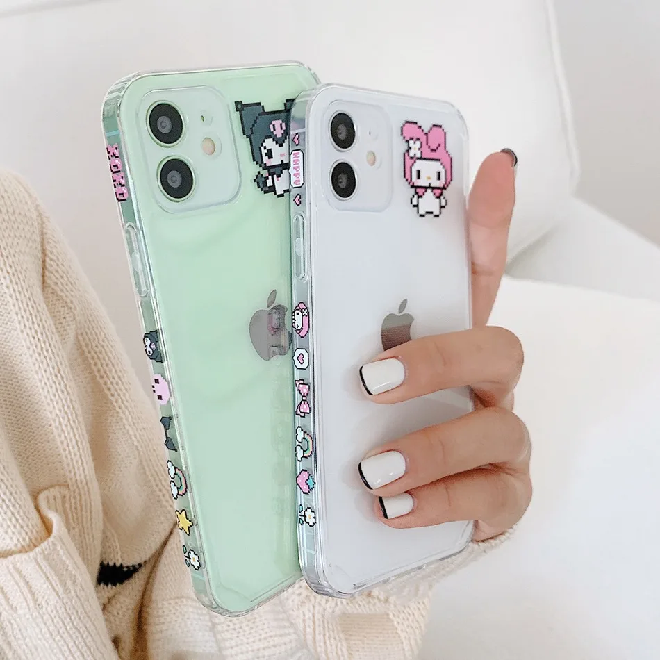 

Phone Case for iPhone 12 11 Pro Max Case Silicone Cartoon Rainbow Frame Cover for iPhone 12 MiNi 7 8 Plus XS Max XR SE 2020 Case