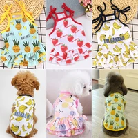 summer cool puppy dog clothes for small and mediums dogs dress dog vest t shirts pomeranian teddy bichon dog skirt roupa pet