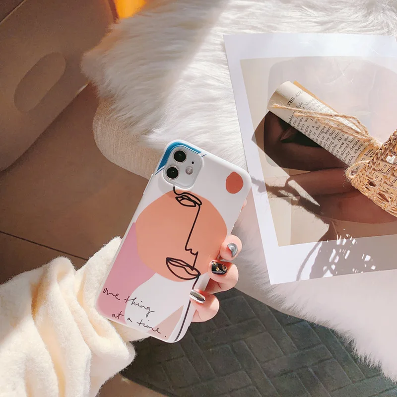 Японский ретро маска для лица абстрактный геометрический чехол телефона iPhone 12 mini