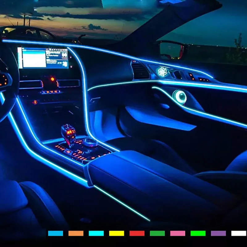 

LED Atmosphere Light Car App Music Control Ambient Lights 5-in-1 Interior Decorative Lamps Fiber Optic Strips Light Car Products