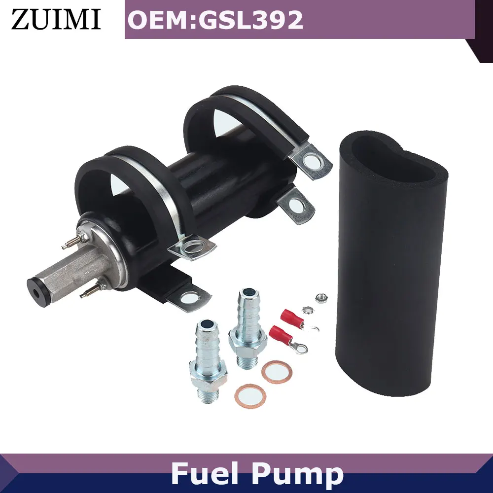 

Black Universal High Flow & Fuel Pump GSL392 Pressure External Inline 255LPH Car Accessories