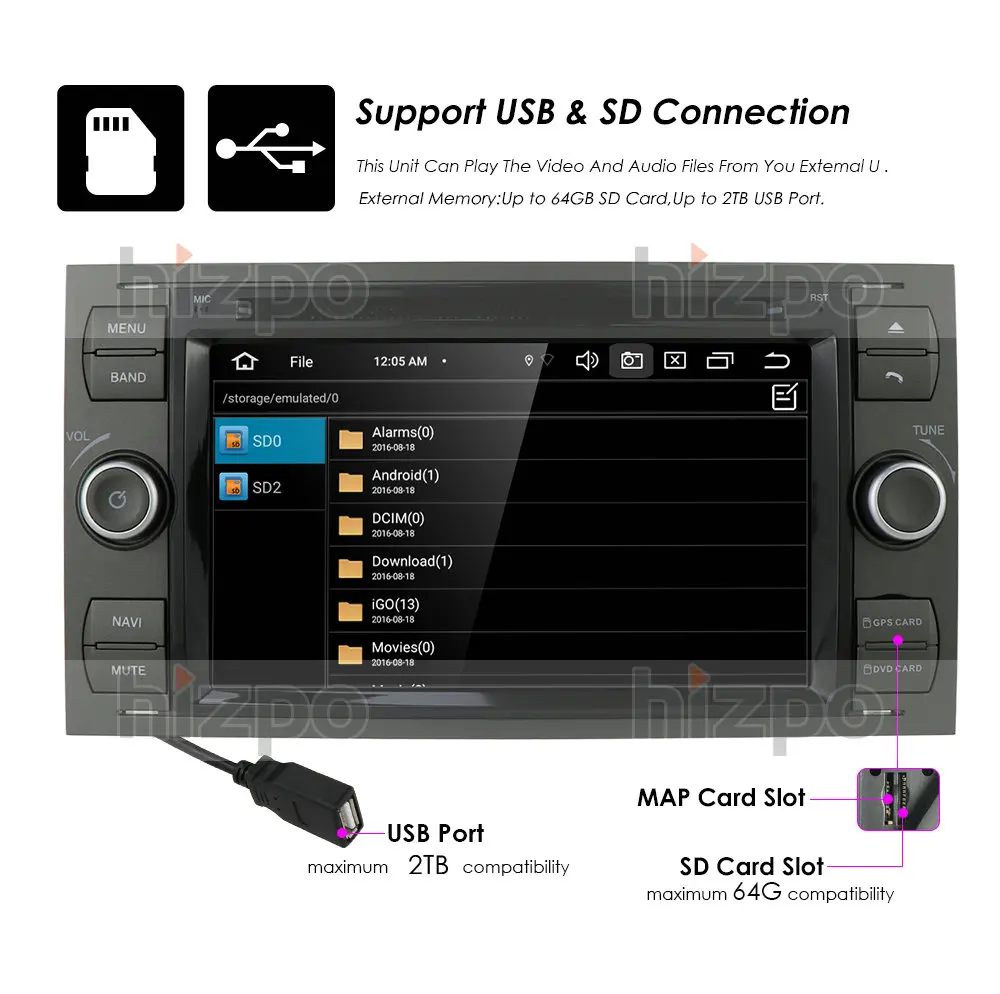 Автомагнитола PX5 мультимедийный плеер на Android с GPS 4 Гб ОЗУ 64 ПЗУ для Ford Focus 2 Mondeo S C Max