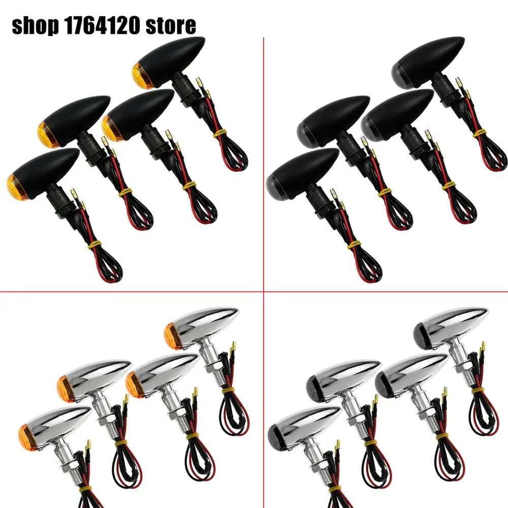 4 шт. мотоцикл поворотники индикаторный светильник Янтарный EM Пуля для Harley Sportster