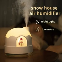 mini air humidifier cute snow house diffuser mist sprayer usb rechargeable portable lamp home car christmas gift air humidifier