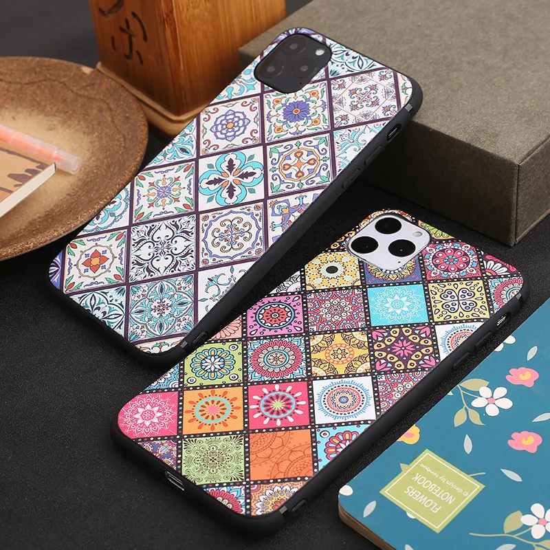 Мягкий чехол с винтажным рисунком для iPhone 11 Pro Модный накладка Max 8 Plus 7 XR Xs 6 6S X