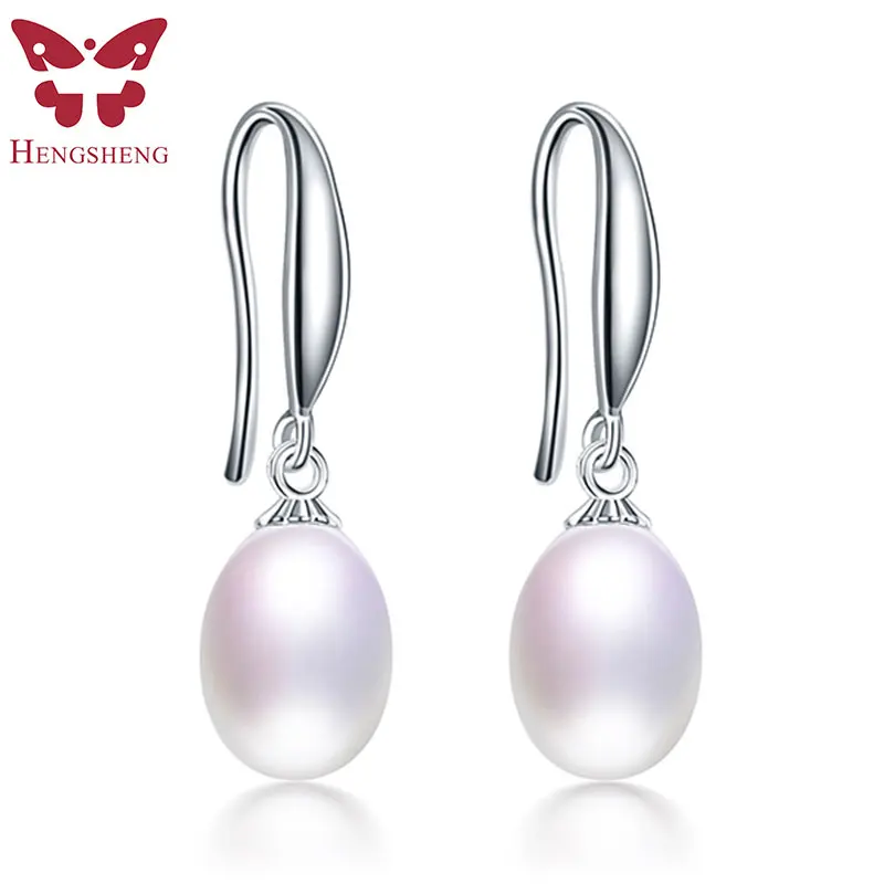 Fine Jewelry 100% Genuine Freshwater Pearl Dangle Earring Teardrop Natural Pearls Bridal Wedding Sterling Silver Mother | Украшения и