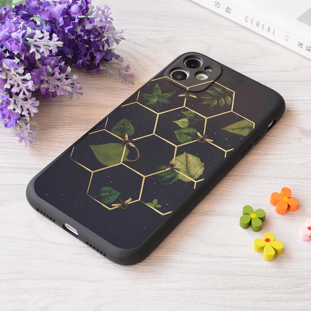 

For iPhone Bees In Space Print Soft Matt Apple Case