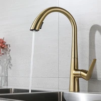 brushed gold kitchen sink faucets hot cold brass mixer tap pull out single handle deck rotating chromenickelblackwhite new