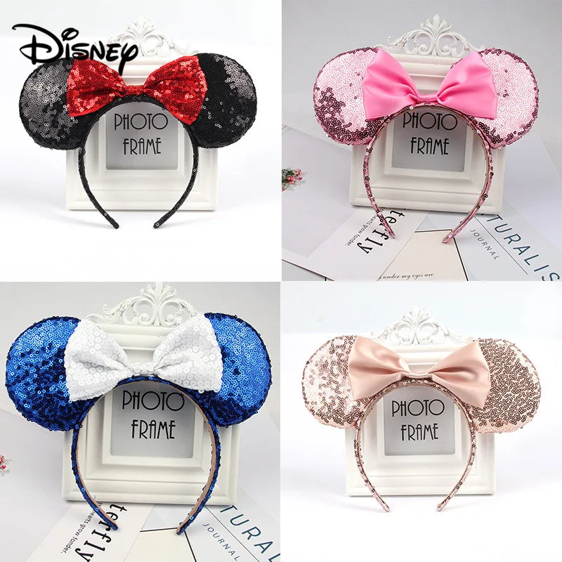 Disney Europe and the United States hair accessories headband high quality sequins bow headband Mickey ears headband Minnie