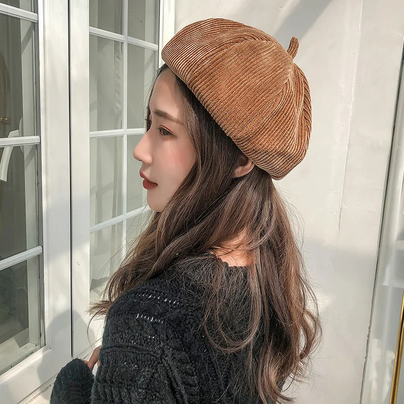 Берет женский осенне-зимний новый красный берет из сетчатой ткани в Корейском