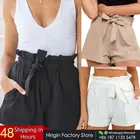Сексуальные пляжные горячие брюки летние шорты пляжные с высокой талией короткие женские бикини накидки однотонные Размеры S M L XL