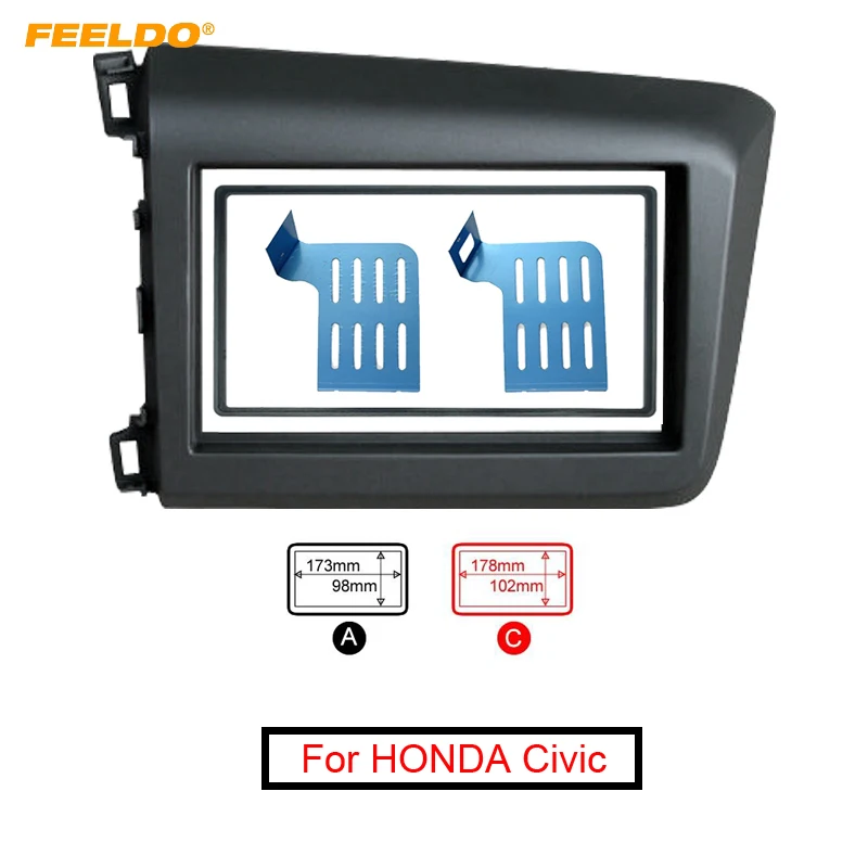 FEELDO 2-Din автомобильный CD/DVD фасции рамка для HONDA Civic (LHD) 2011-2013 радио приборная панель
