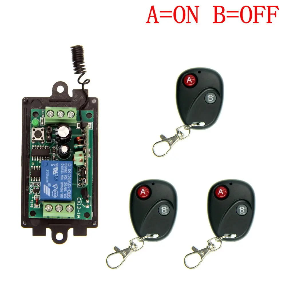 3 DC 9 V 12 V 24 V 1 CH 1CH RF портативный пульт дистанционного управления, передатчик 315/433 MHz+ пульт, защелкивающийся - Цвет: 3