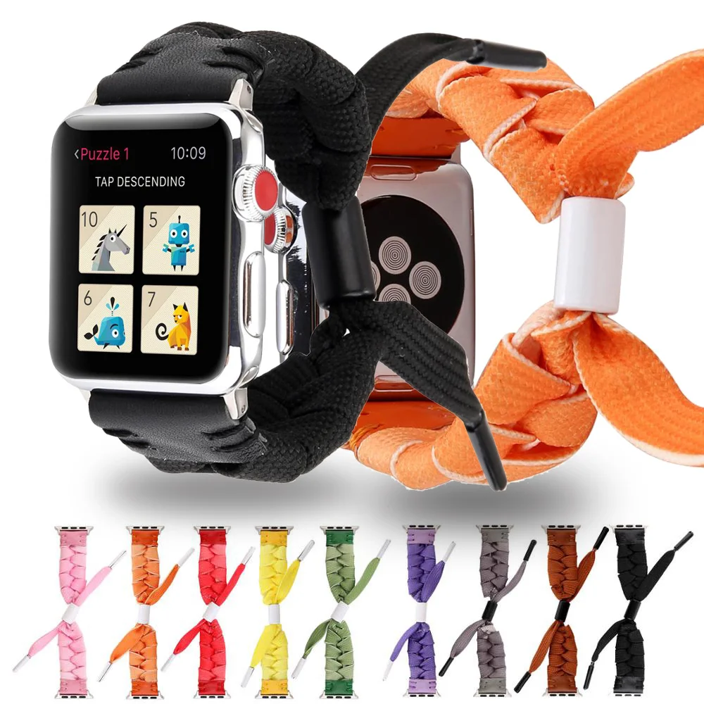 Нейлоновый ремешок для Apple Watch Series 5 4 3 2 38 мм 42 браслет дышащая сменная Спортивная