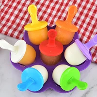 7 holes mini ice pops mold silicone ice cream ball lolly maker popsicle molds baby diy food fruit shake ice cream frozen mold