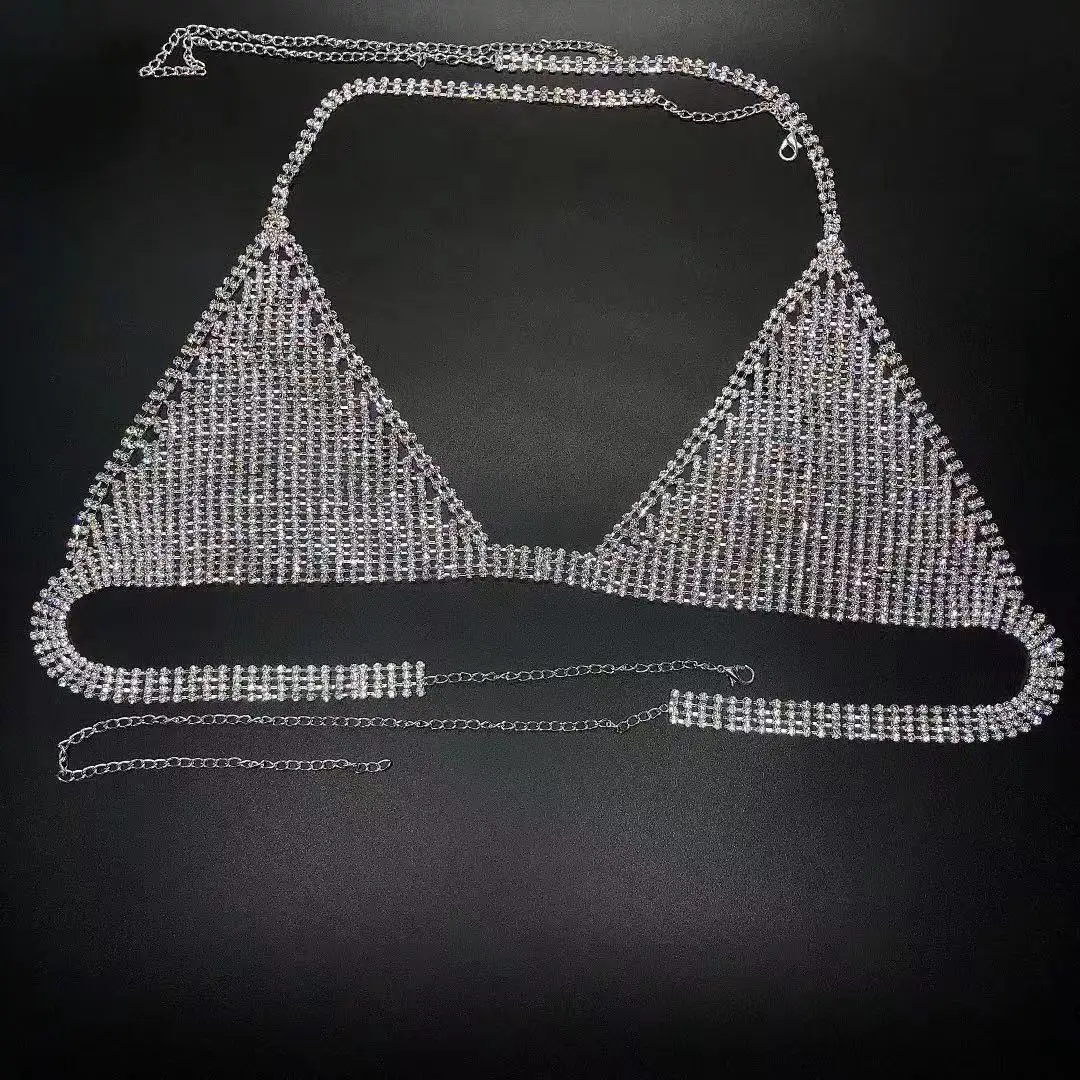 

Fashionable and sexy tassel Rhinestone body chain women's sling shining crystal underwear jewelry bikini accessories waist chain