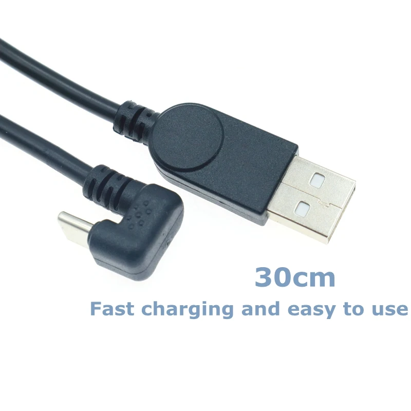 

0.3m USB Type-C Cable 180 Angle Fast Charging for Samsung Huawei USB C Cable is Suitable For Nintendo Switch Phones, Tablets