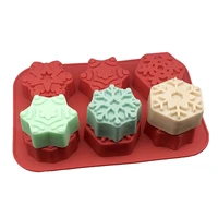 snowflake silicone mold 6 packs baking mold for making hot chocolate bomb cake jelly dome mousse red 3 vc