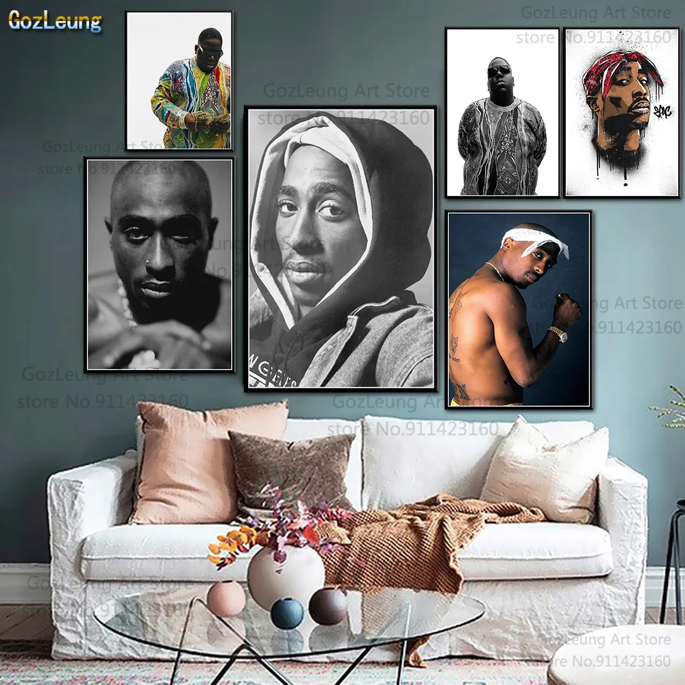 Настенная картина с изображением рэпера короля Тупака Шакура печатные плакаты и