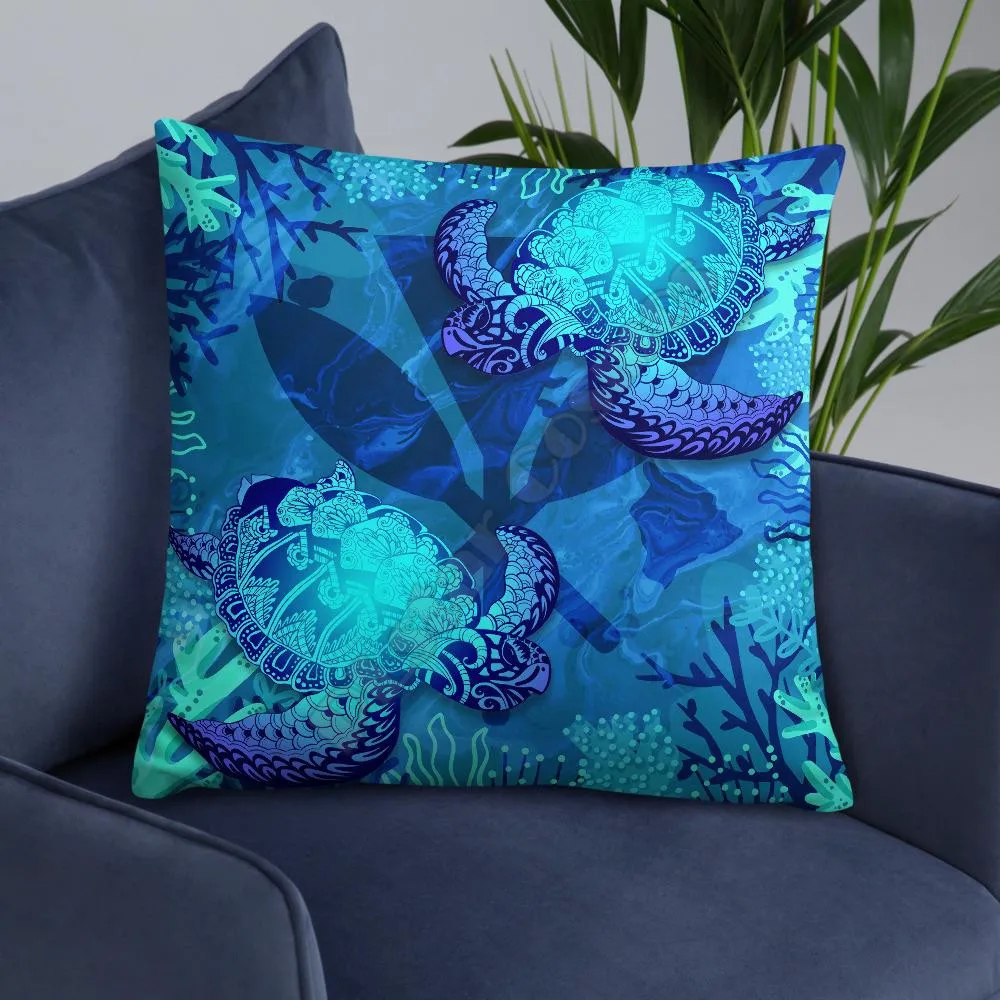 

Hawaii Polynesian Basic Pillow Turtle With Kanaka Maoli Flag Pillowcases Throw Pillow Cover Home Decoration