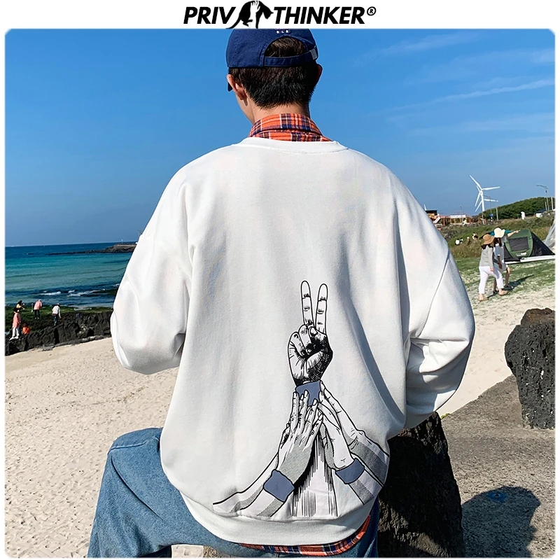 Privathinker мужские модные толстовки с принтом больших размеров 2020 повседневные
