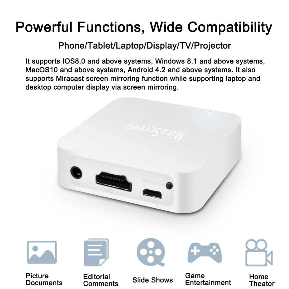 MiraScreen X7 G2 Car TV Dongle Receiver Wireless Wifi HDMI-compatible Miracast HDTV Display Stick for iPhone 11 For Huawei P20