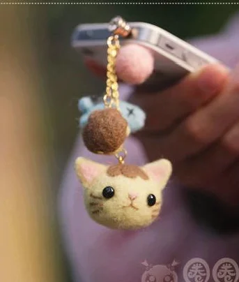 Котенок любит рыбок мультфильм животных шерсть иглы комплект Шерсть Войлок